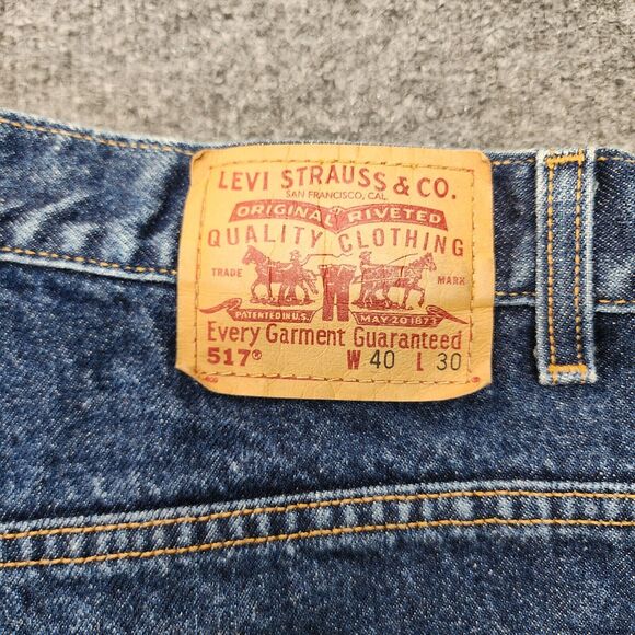 Vintage Levis Jeans Mens 40x30 Blue Denim 517 Boot Cut Orange Tab 00s Y2K - Picture 2 of 11